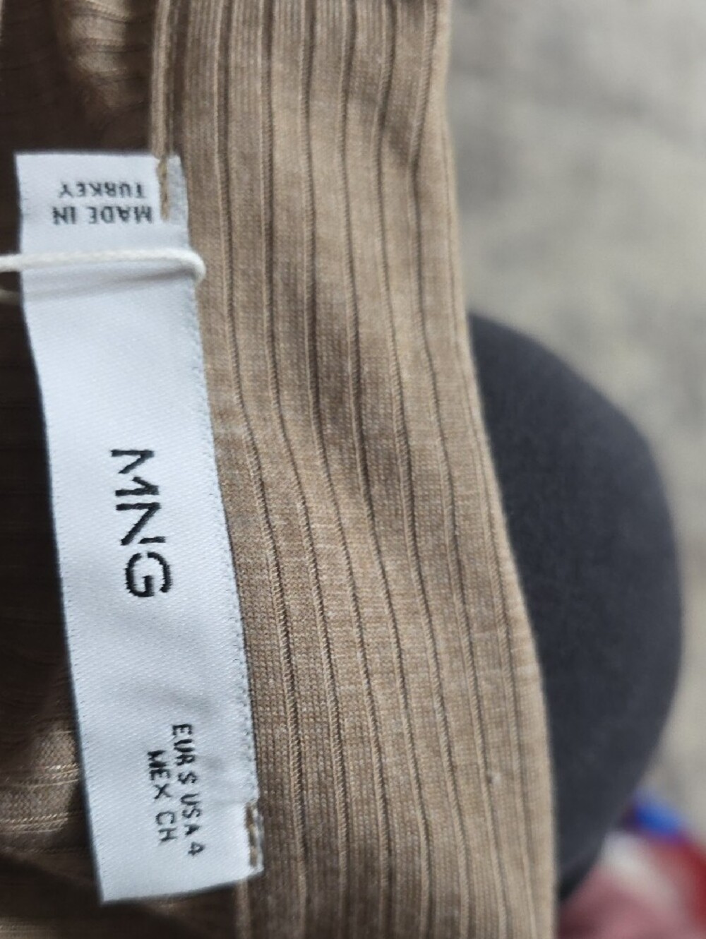 Mango Camel Ribbed Button-Down Shirt - Picture 5 of 6